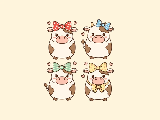 Five free cute cow farm PNGs sample 5