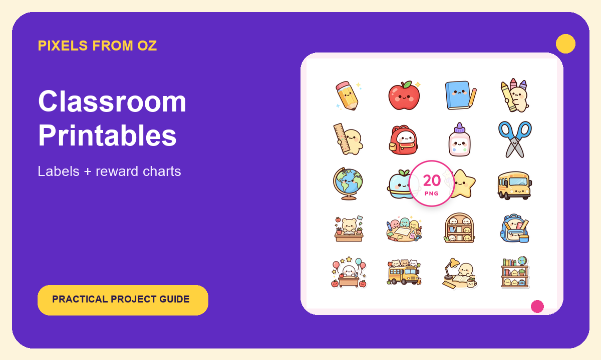 Clip Art for Classroom Printables project guide cover