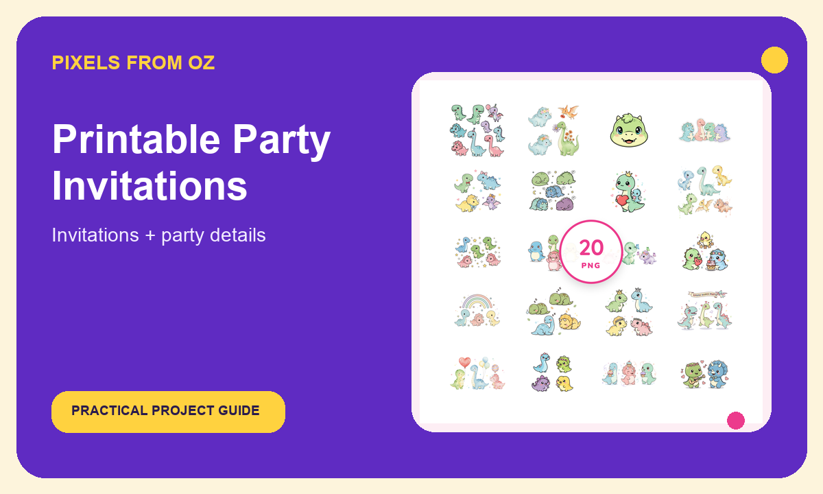 Clip Art for Printable Party Invitations project guide cover
