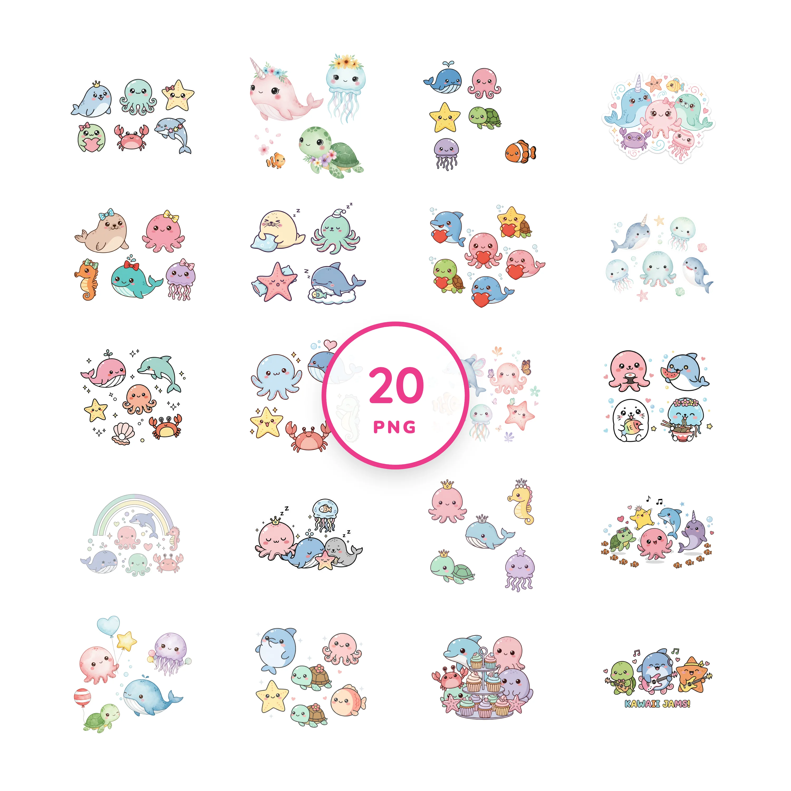 Sea Animals PNG clip art collection